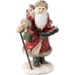 Vánoční dekorace socha Santa s nůší dárků - 14*12*20 cm - Clayre & Eef – Hledejceny.cz