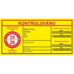 Štítek KONTROLOVÁNO 25-26 samolepící vinylová fólie 100x50mm žlutá – Zboží Mobilmania