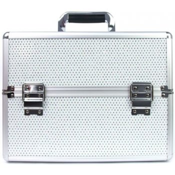 Diamond kadeřnický i kosmetický kufr XL s zirkony Bílý K2444