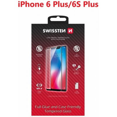 Swissten sklo FullGlue , color frame, case friendly Apple iPhone 6 plus/6s plus bílé 83854 – Zboží Živě