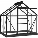 Nabytek XL Skleněný antracitový 155 x 103 x 191 cm hliník – Zboží Dáma