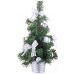 MagicHome Stromček Vianoce ozdobený strieborný kvet 20 cm – Zboží Dáma