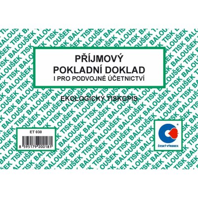 Baloušek Tisk ET030 Příjmový pokladní doklad PÚ – Hledejceny.cz