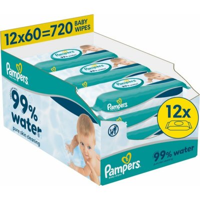 Pampers 99% Water Baby Wipes vlhčené čisticí ubrousky pro děti 12 x 60 ks – Hledejceny.cz