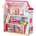 Infantastic Dřevěný domeček pro panenky s LED světlem 76 x 30 x 82 cm – Zboží Dáma