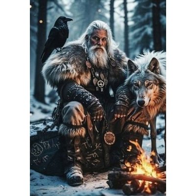 Norimpex diamantové malování Severský válečník s vlkem 30 x 40cm – Hledejceny.cz