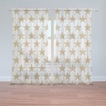 Sablio Záclony Zlaté hvězdy: 2ks 150x250cm – Hledejceny.cz