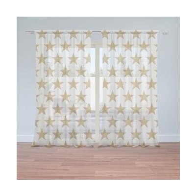 Sablio Záclony Zlaté hvězdy: 2ks 150x250cm – Hledejceny.cz