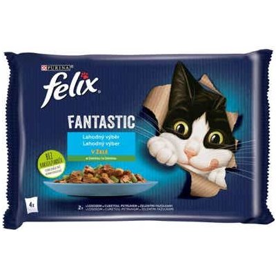 Purina Felix Fantastic pro kočky losos cuketa pstruh fazole 4 x 85 g