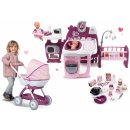 Smoby Set domeček pro panenku Violette Baby Nurse Large Doll's Play Center Smoby a hluboký kočárek pro panenku