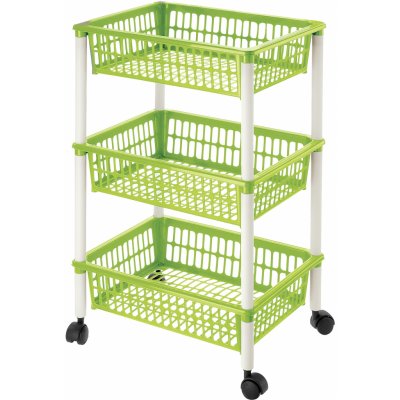 Regál UH 3podlažní 40X29XH62CM zelený na kolečkách "Mito 3" TONTARELLI – Zboží Dáma