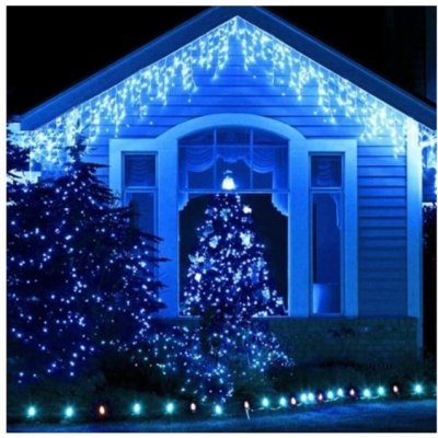 LUMA LED Vánoční světelný déšť se zábleskem 312 LED 10m + 1,5m modrá velké LED diody – Hledejceny.cz