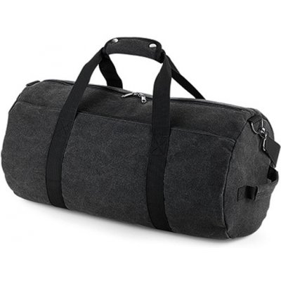 BagBase Vintage Canvas Barrel Bag BG655 Vintage Černá 28 x 49 x 28 cm – Zboží Dáma