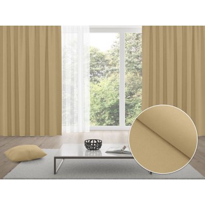 Biante Zatemňovací závěs Blackout BKU-107 Pískově béžový - šířka 140 cm 140x220 cm – Hledejceny.cz