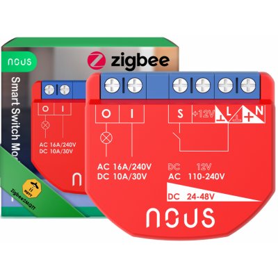 Nous B1Z Zigbee spínač/beznapěťové relé 1CH 16A NOUS-B1Z – Zboží Živě