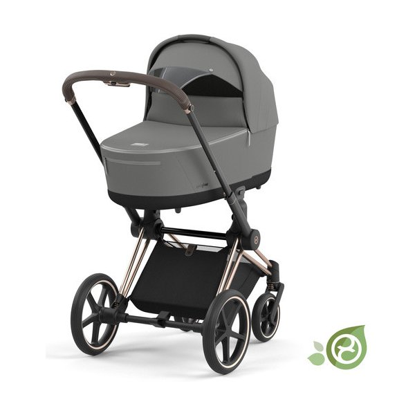 Kočárek Cybex e-Priam 3.0 Rám s Podvozkem Sedačky + Korba Conscious Green Leaf Eco Pearl Grey 2023