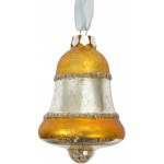 Clayre & Eef Stříbrno-zlatá antik skleněná závesná ozdoba zvonek Ø 5*9 cm – Hledejceny.cz