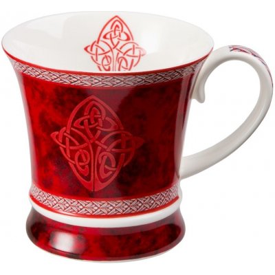 TeaLogic Celtic Fine Bone China porcelánový hrnek červený keltský uzel 320 ml