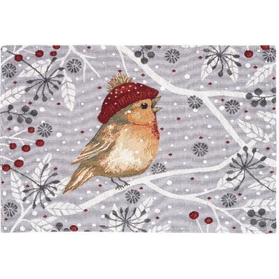 SCANquilt prostírání MOTIV listy, bobule, ptáček šedočervená prostírání 30x45cm – Zboží Dáma