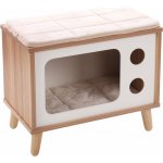 Flamingo Pelíšek pro kočky TV se škrabadlem 50 x 29 x 41 cm – Hledejceny.cz