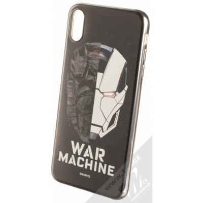 Pouzdro Marvel War Machine 001 TPU pokovené ochranné silikonové s motivem Apple iPhone XS Max stříbrné – Zboží Mobilmania