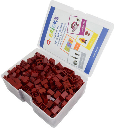 Q-bricks UNICOLOR červeno-hnědé kostky 300 ks