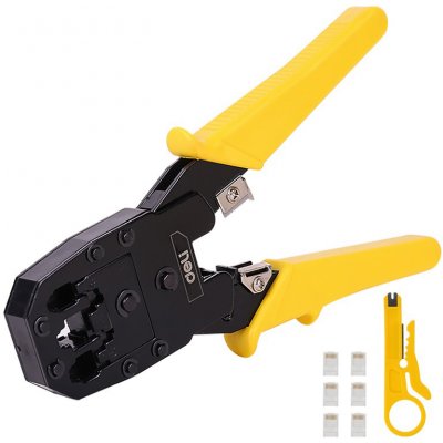 Deli Tools EDL2468 krimpovací kleště RJ45 / RJ14 / RJ12 / RJ9, žluté (EDL2468) – Zboží Dáma