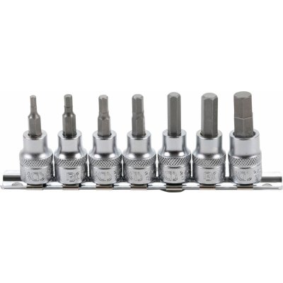 BGS Technic BGS 5104 Zástrčné šestihranné hlavice 3/8" (inbus 1/8"÷ 3/8") palcové. 7 dílů na kolejničce – Zbozi.Blesk.cz