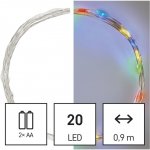 Emos D3AM04 LED vánoční nano řetěz 1,9 m 2x AA vnitřní multicolor časovač – Hledejceny.cz