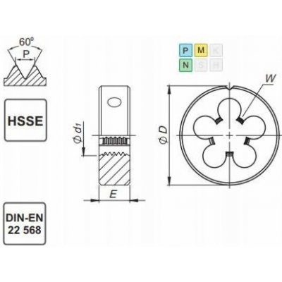 Fanar DIE M10x1,25 DIN-22568 (6g) HSSE INOX – Hledejceny.cz