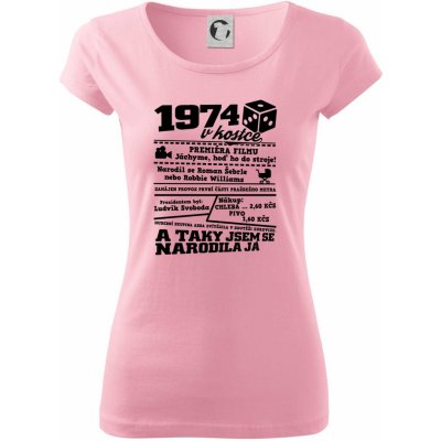 1974 v kostce Narozeninové triko růžové