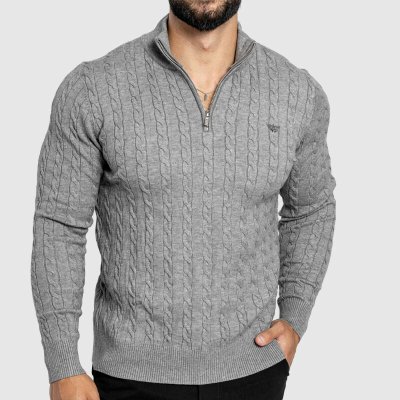Iron Aesthetics Cable Knit šedý – Zboží Dáma