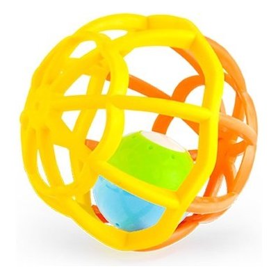 Baby Mix Interaktivní svítící a hrající chrastítko Balónek žluté Plast 9,5 cm
