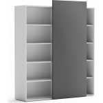 Plan Skříň vysoká otevřená BLOCK White, grafitová – Zboží Dáma