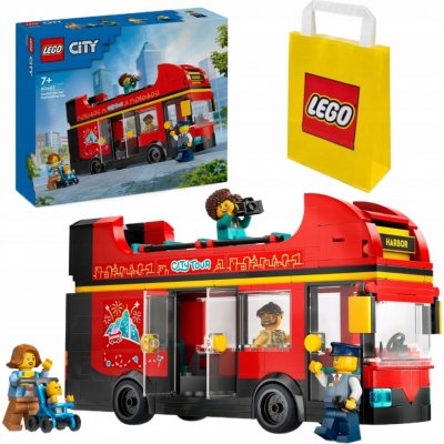 LEGO® City 60407 Červený dvoupodlažní vyhlídkový autobus – Zboží Živě