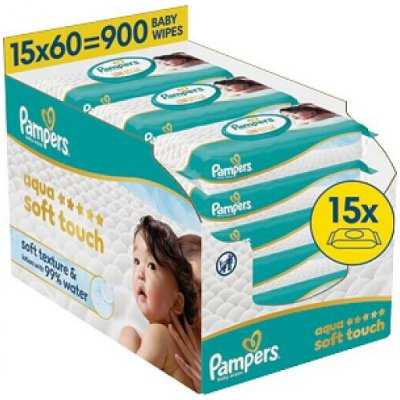 Pampers wipes AqSoft touch 15 x 60 ks – Hledejceny.cz