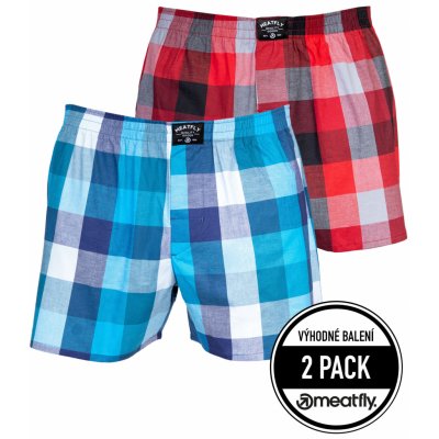 Meatfly pánské boxerky Doug Blue / Red – Zboží Dáma