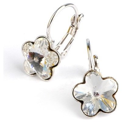 Swarovski Elements Flower dětské stříbrné visací bílé kytičky květinky 31080.1 Crystal bílá čirá křišťálová – Hledejceny.cz