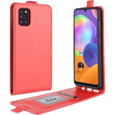 Pouzdro Vertical PU kožené flipové Samsung Galaxy A31 - červené – Zboží Mobilmania