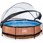 Exit Toys Frame s kartušovou filtrací s kopulí 300 x 76cm Dřevo – Sleviste.cz