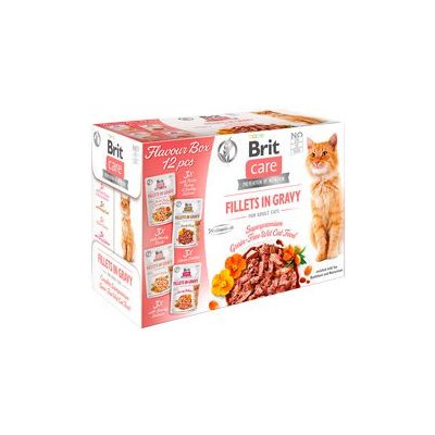 Brit Care Cat Fillets Gravy Flavour box 4 x 3 psc 12 x 85 g – Hledejceny.cz