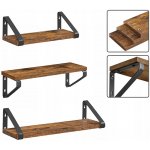 VASAGLE Nástěnná police s kovovou konzolí industriální 3 ks – Zboží Dáma