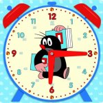 Akim Výukové papírové hodiny 21x21cm Krtek motiv budík modré – Sleviste.cz