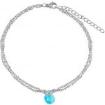 SILVEGO Ocelový řetízek na nohu carole s modrým kamenem KMM2159 – Zboží Dáma