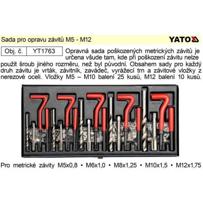 YATO Sada pro opravu závitů M5 - M12 YT-1763 – Zboží Mobilmania
