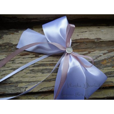 Atlasová mašle bílá s pudrově růžovou 607 – Sleviste.cz