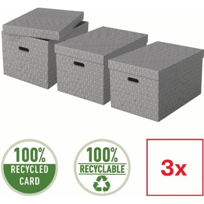 Esselte Home, velikost L, šedý, 3 ks – Zboží Živě