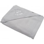New Baby froté osuška s výšivkou a kapucí 100x100 šedá medvěd šedá – Zboží Dáma