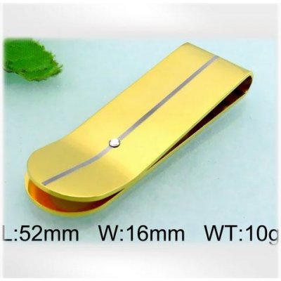 spona na peníze Ocelová ve zlaté barvě s bílou čárkou uprostřed – Zboží Dáma