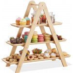 Excellent Houseware Třípatrový podnos na pochutiny FLUX bambus 43 x 18 x 39 cm hnědý – Hledejceny.cz